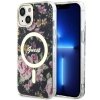Guess GUHMP14MHCFWSK iPhone 14 Plus/ 15 Plus 6.7 czarny/black hardcase Flower MagSafe